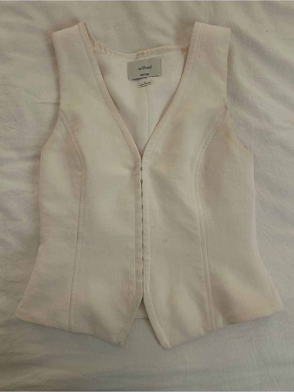 Wilfred Cream Tailored Sleeveless Vest Size 0